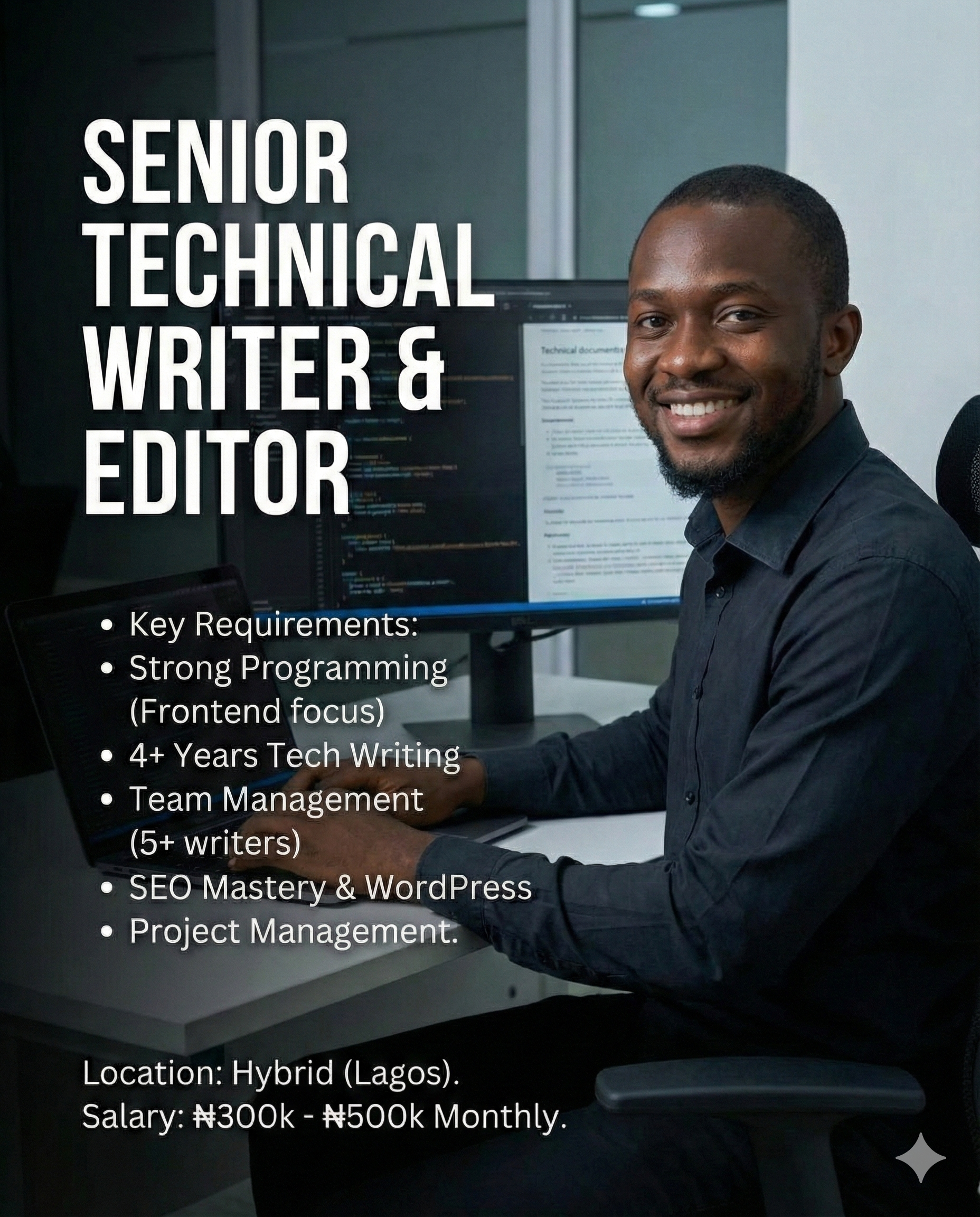 Senior Technical Writer managing a team and editing code documentation